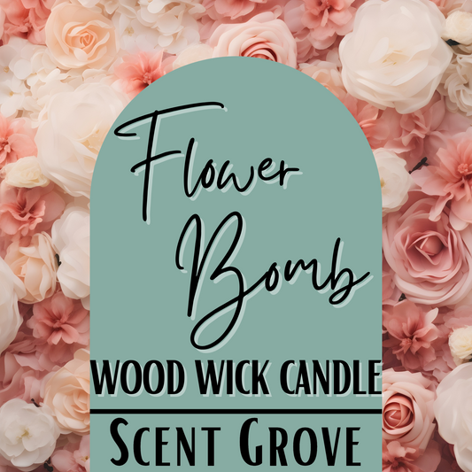Flower Bomb scented Wood Wick Soy Candle