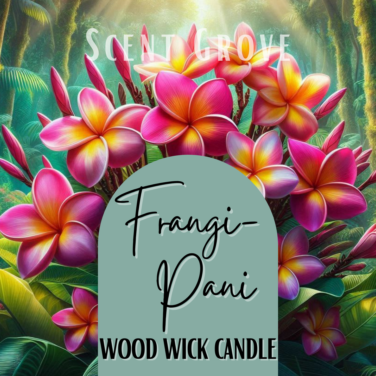 Frangipani scented Wood Wick Soy Candle