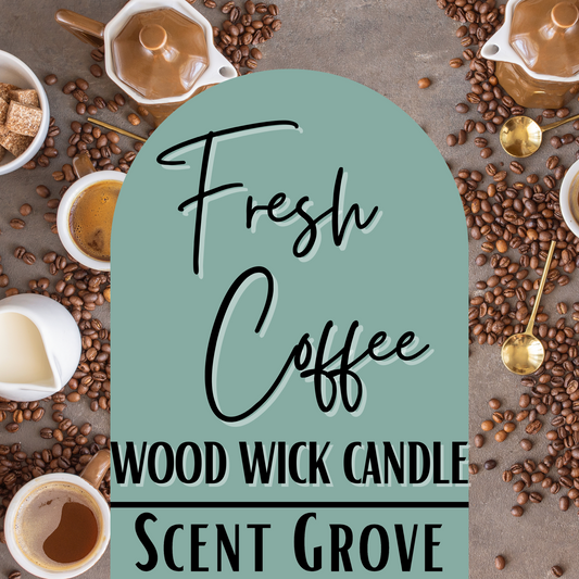 Fresh Coffee scented Wood Wick Soy Candle