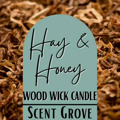 Hay & Honey scented Wood Wick Soy Candle