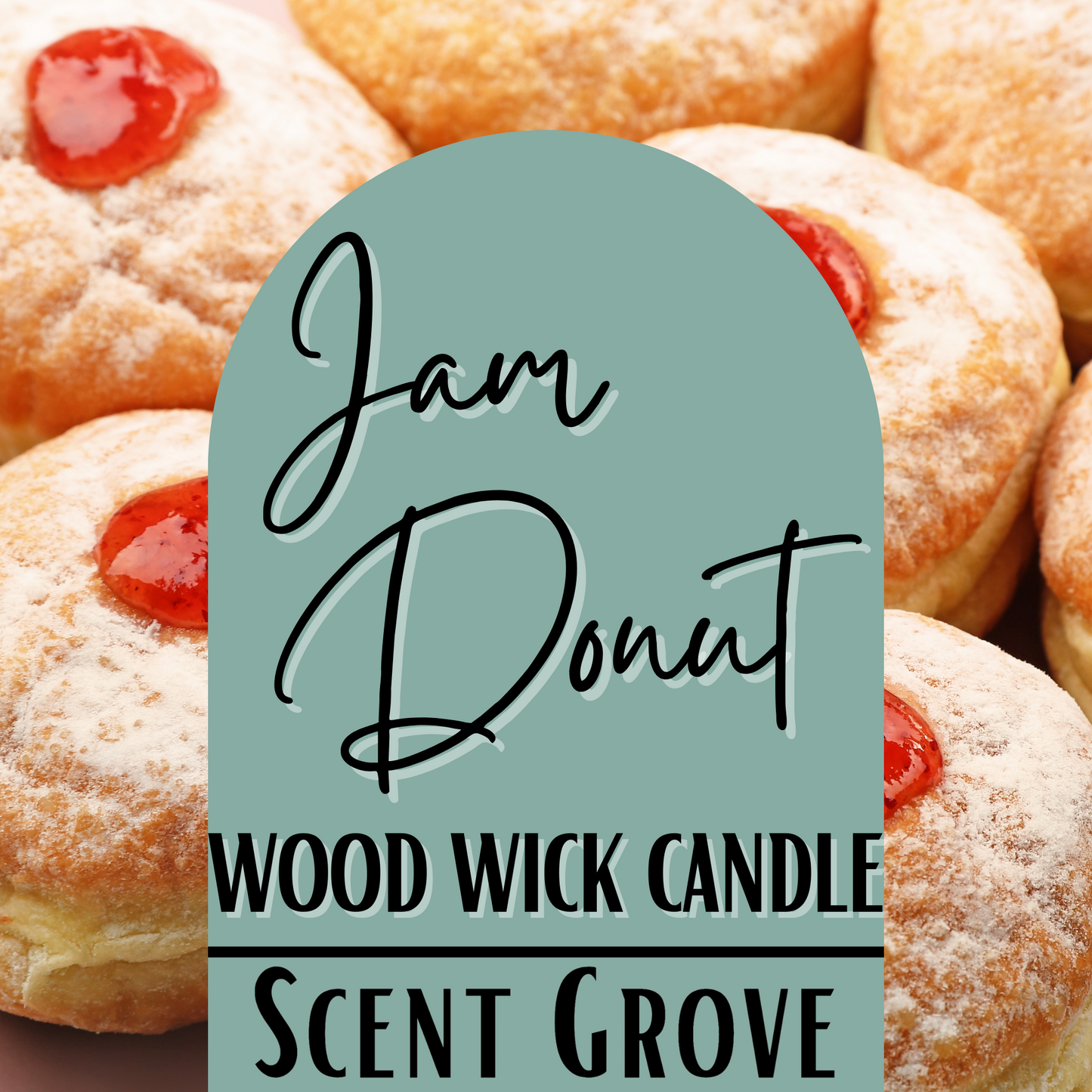 Jam Donut scented Wood Wick Soy Candle