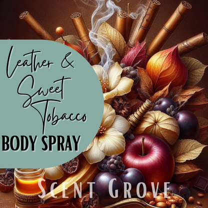 Leather & Sweet Tob-acco scented body mist spray 100ml