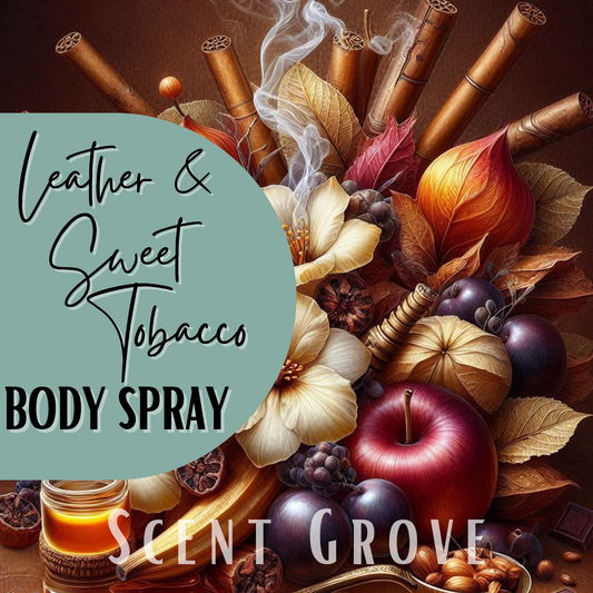 Leather & Sweet Tob-acco scented body mist spray 100ml