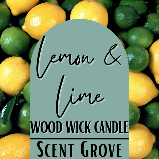 Lemon & Lime scented Wood Wick Soy Candle