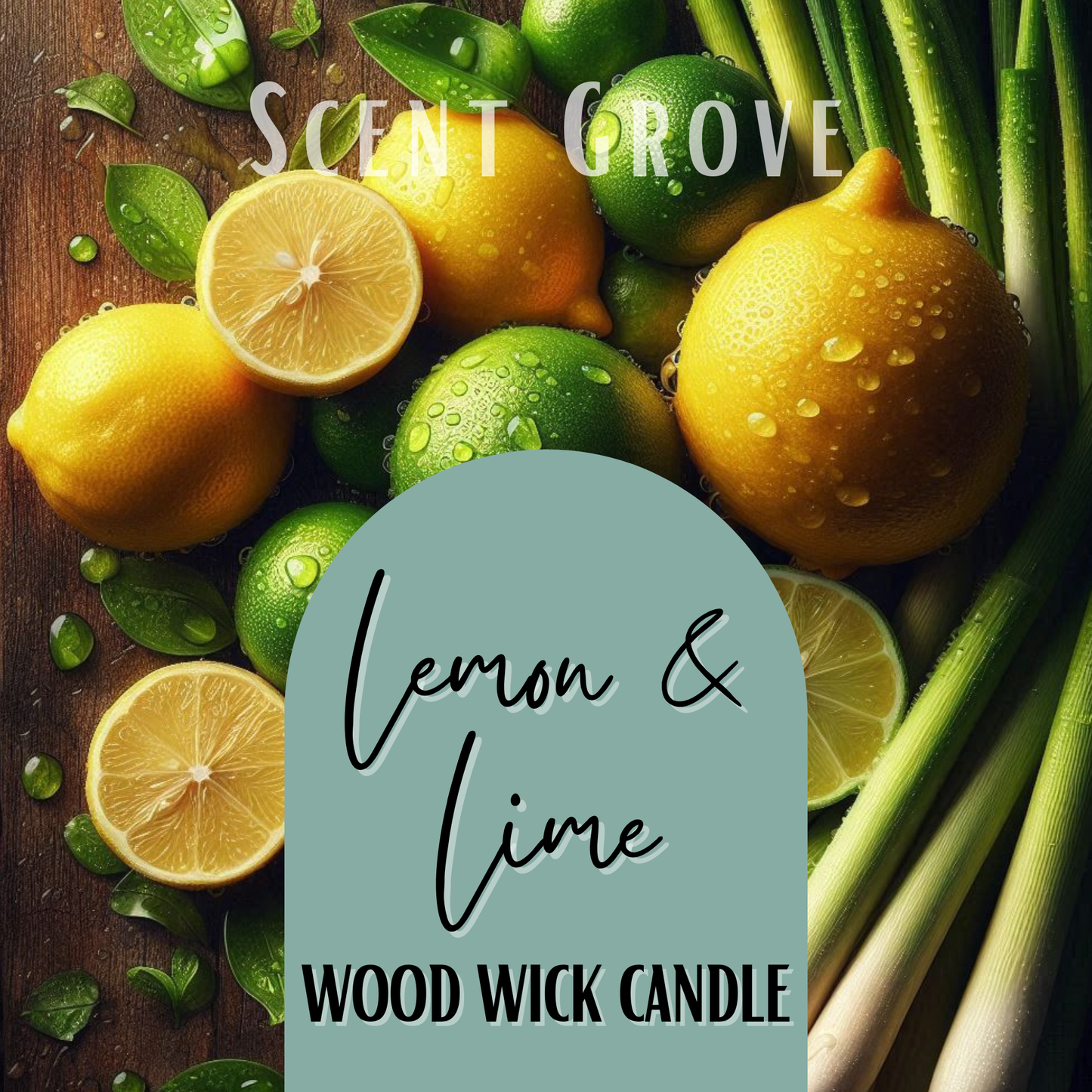 Lemon & Lime scented Wood Wick Soy Candle
