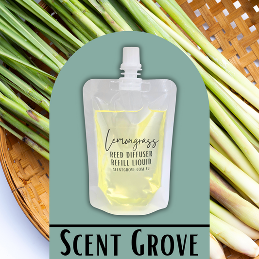Lemongrass Scented Diffuser Liquid Refill 100ml Clear Pouch