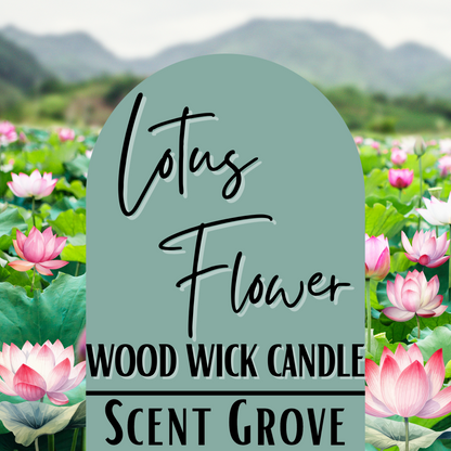 Lotus Flower scented Wood Wick Soy Candle
