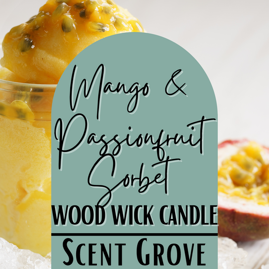 Mango & Passionfruit Sorbet scented Wood Wick Soy Candle