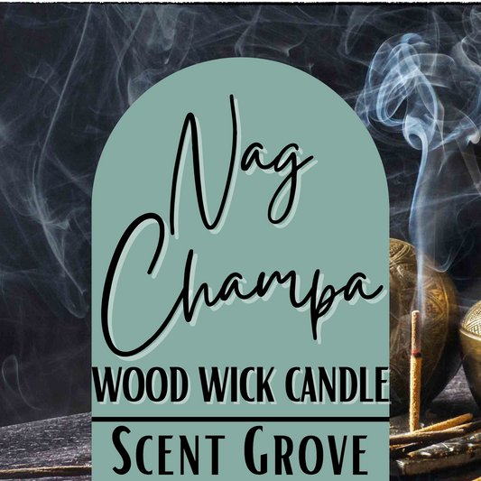 Nag Champa scented Wood Wick Soy Candle