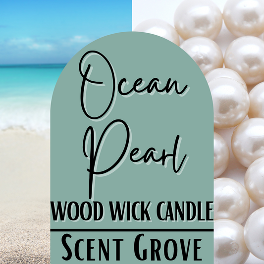 Ocean Pearl scented Wood Wick Soy Candle