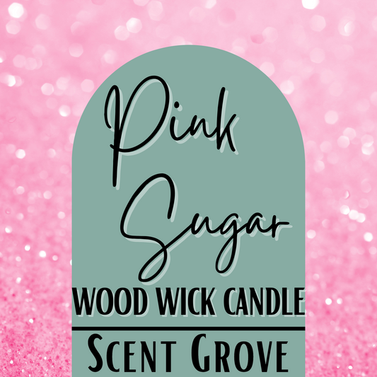 Pink Sugar scented Wood Wick Soy Candle