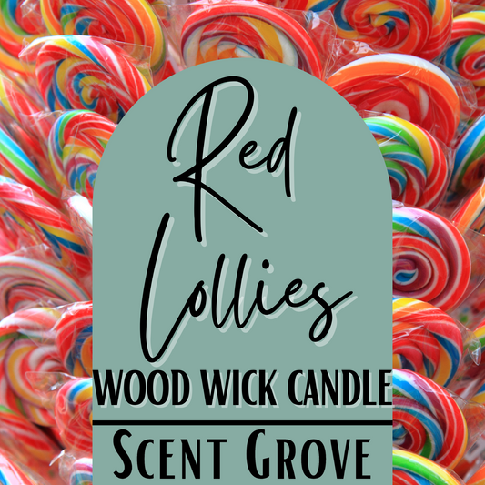 Red Lollies scented Wood Wick Soy Candle