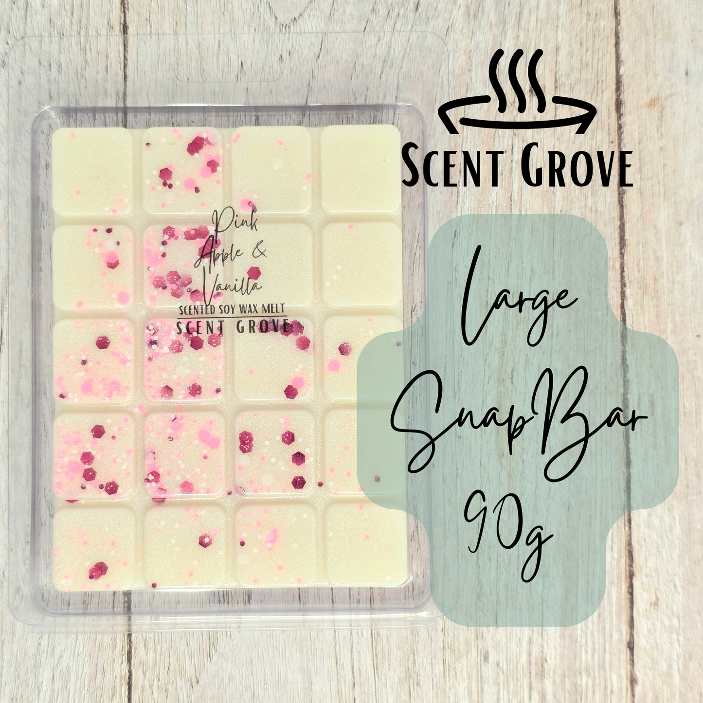 Pink Apple & Vanilla scented soy wax melt