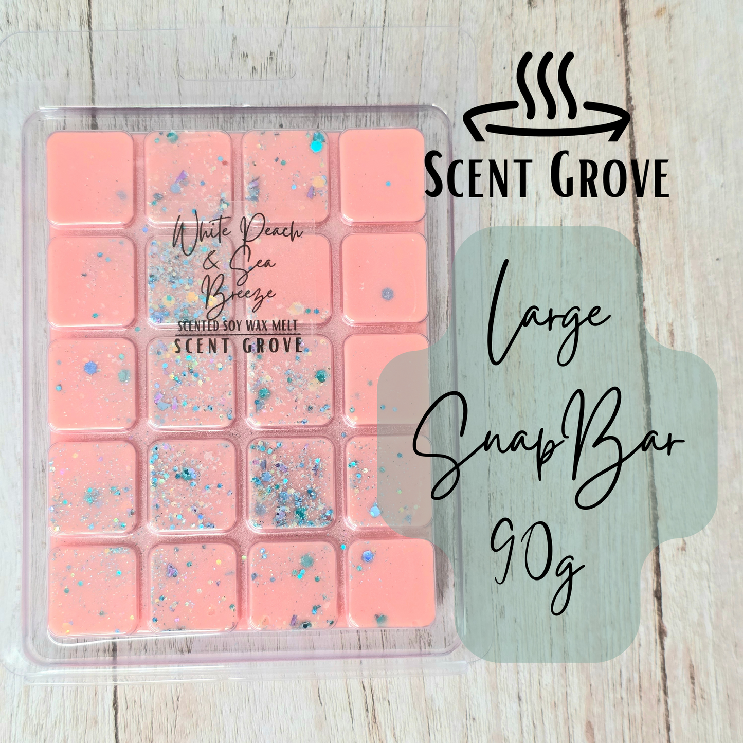 White Peach & Sea Breeze scented soy wax melt