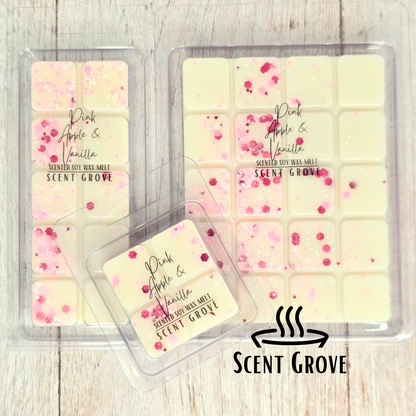 Pink Apple & Vanilla scented soy wax melt