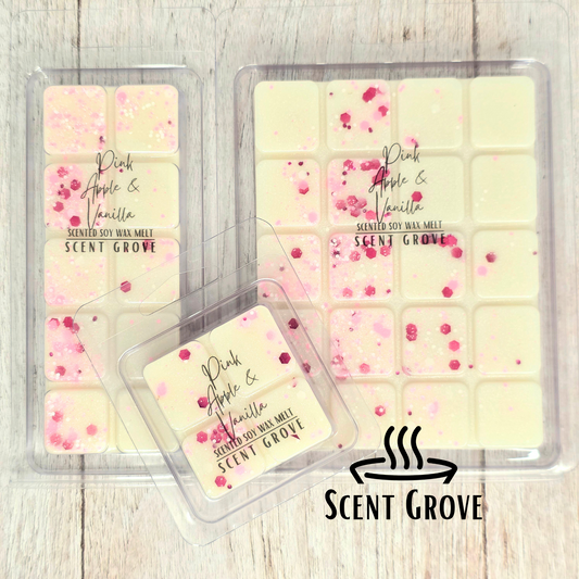 Pink Apple & Vanilla scented soy wax melt