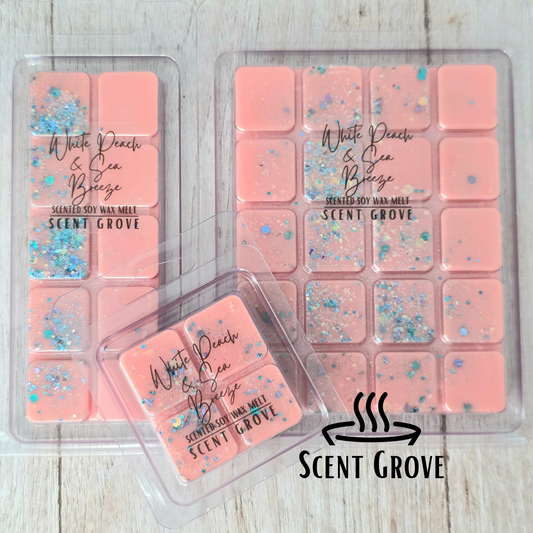 White Peach & Sea Breeze scented soy wax melt