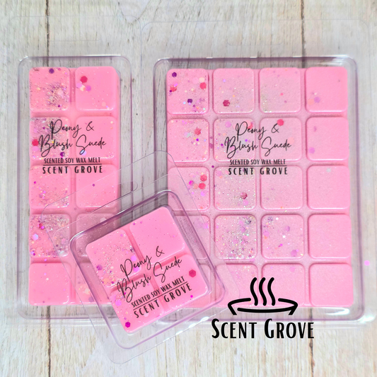 Peony & Blush Suede scented soy wax melt