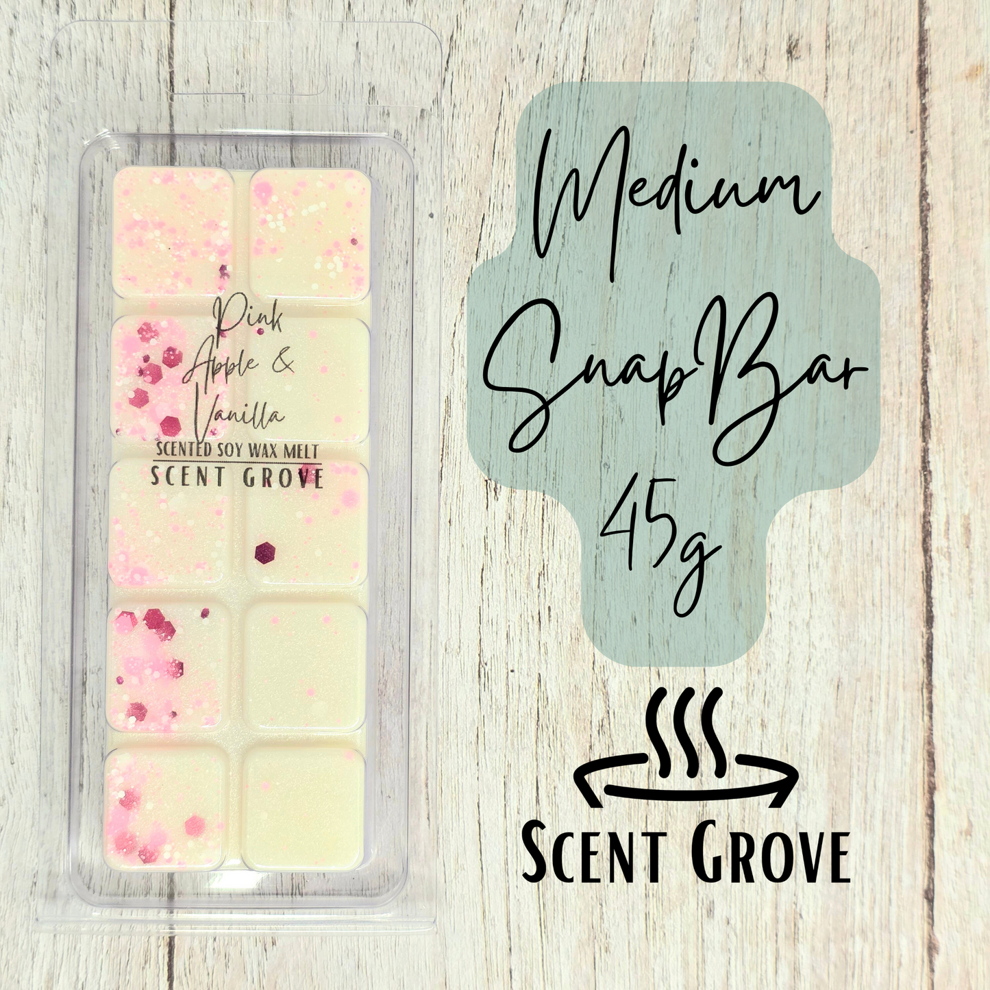 Pink Apple & Vanilla scented soy wax melt