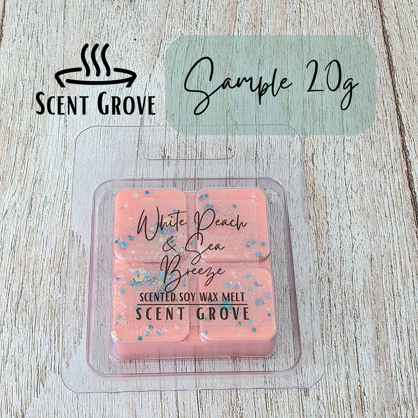 White Peach & Sea Breeze scented soy wax melt