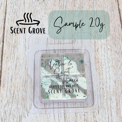 Leather & Sweet Tobacco scented soy wax melt