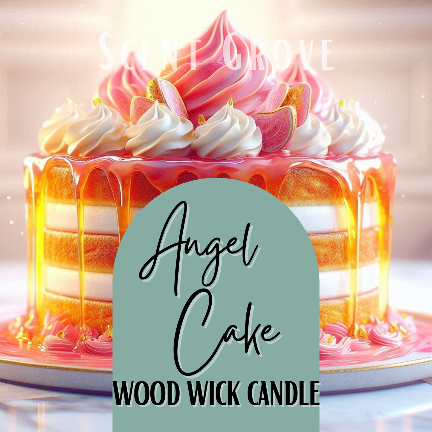 Angel Cake scented Wood Wick Soy Candle