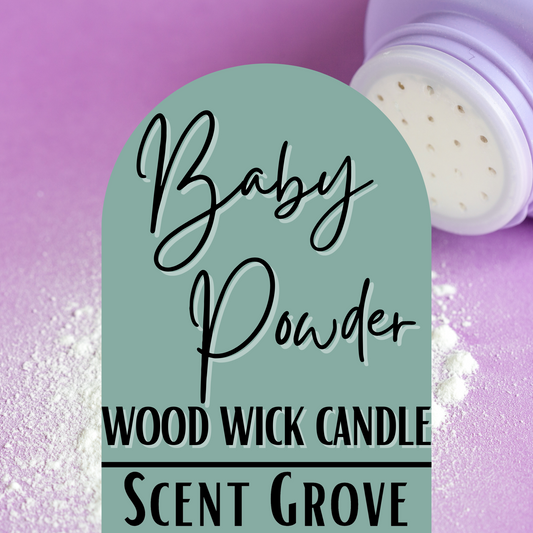 Baby Powder scented Wood Wick Soy Candle