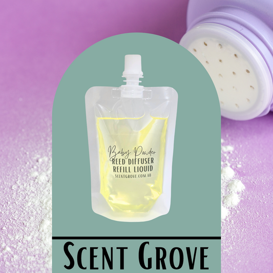 Baby Powder Scented Diffuser Liquid Refill 100ml Clear Pouch