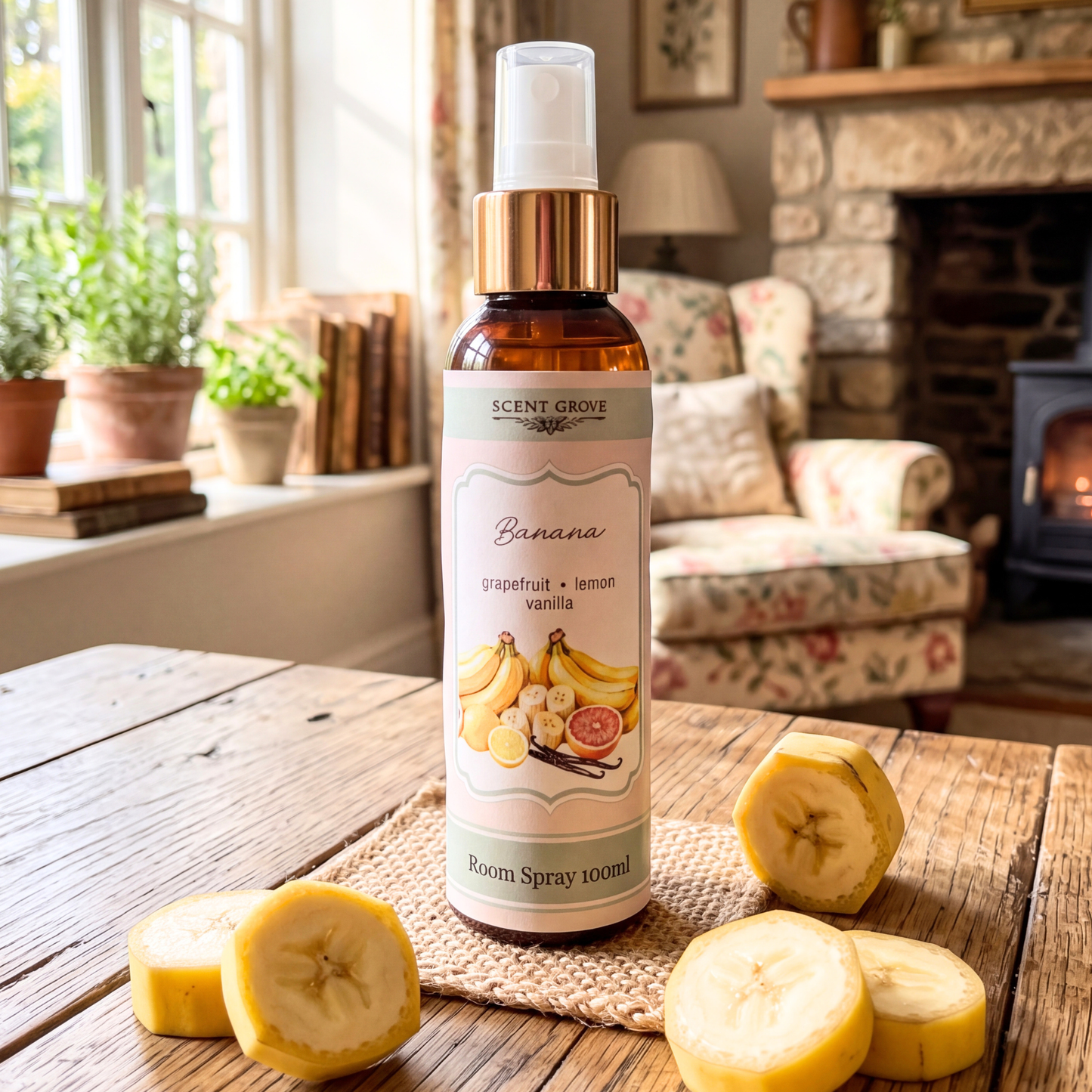 Banana Scented Air Freshener Spray multi purpose for car, home, room