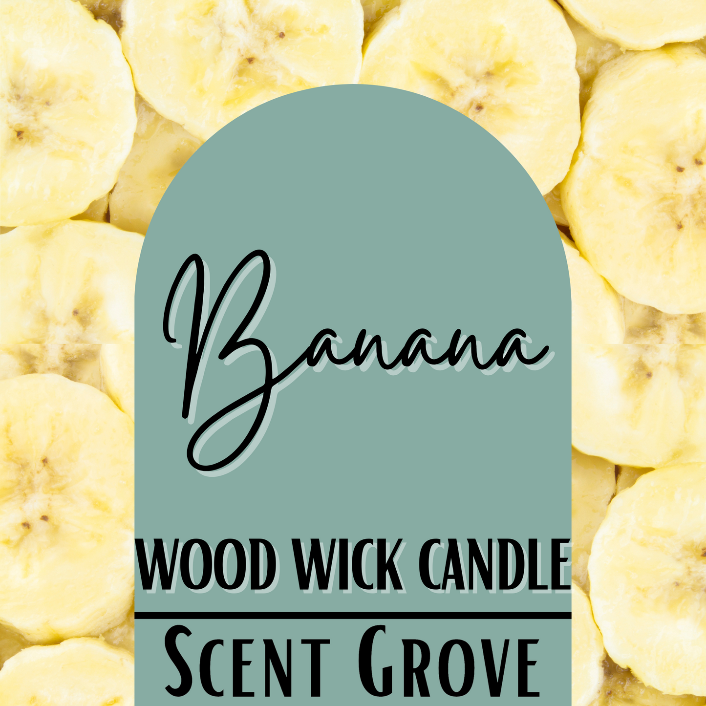 Banana scented Wood Wick Soy Candle
