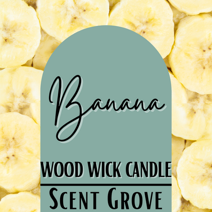 Banana scented Wood Wick Soy Candle