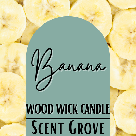 Banana scented Wood Wick Soy Candle