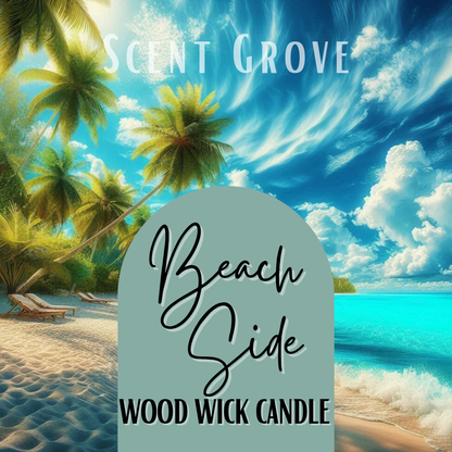 Beach Side scented Wood Wick Soy Candle