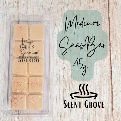 Vintage Leather & Sandalwood scented soy wax melt