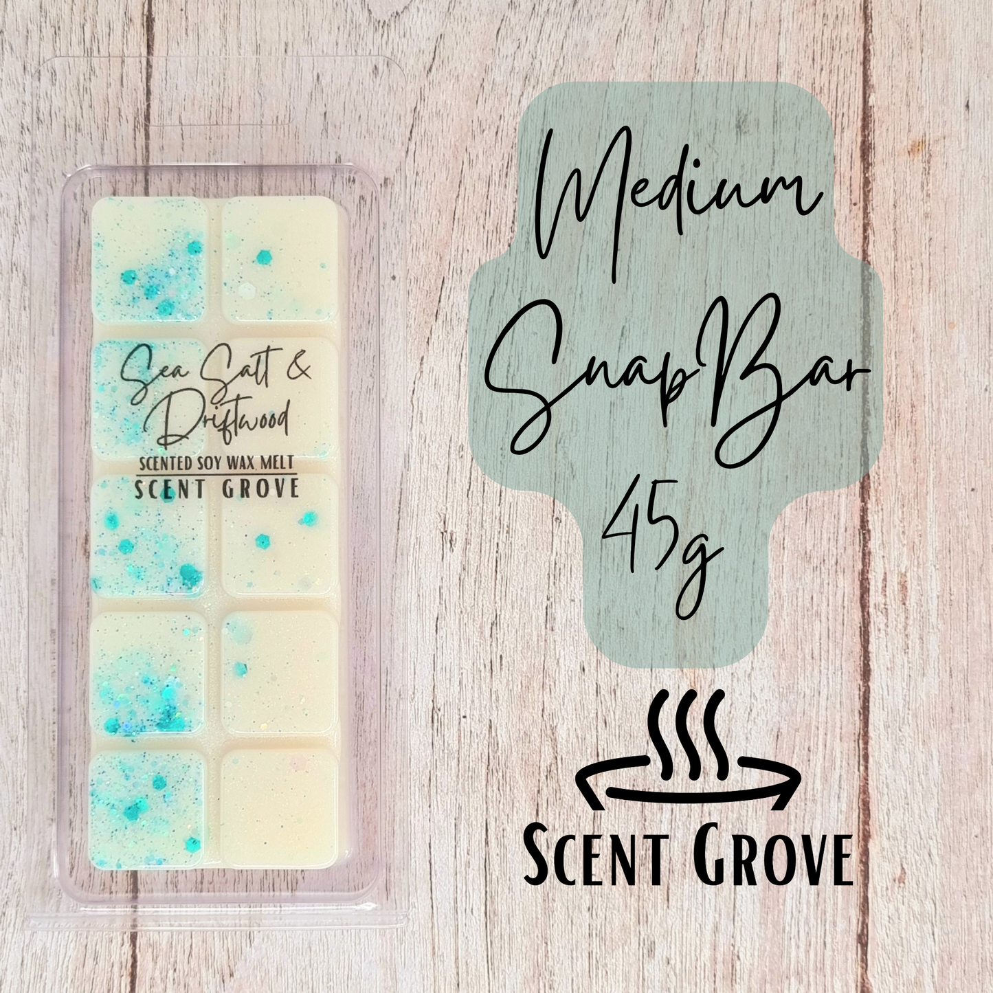 Sea Salt & Driftwood scented soy wax melt