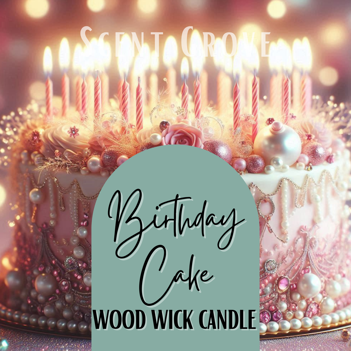 Birthday Cake scented Wood Wick Soy Candle