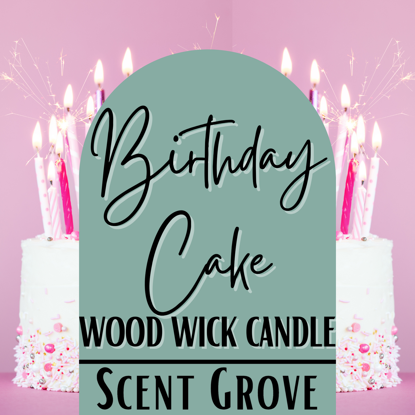 Birthday Cake scented Wood Wick Soy Candle