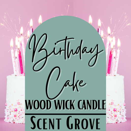 Birthday Cake scented Wood Wick Soy Candle