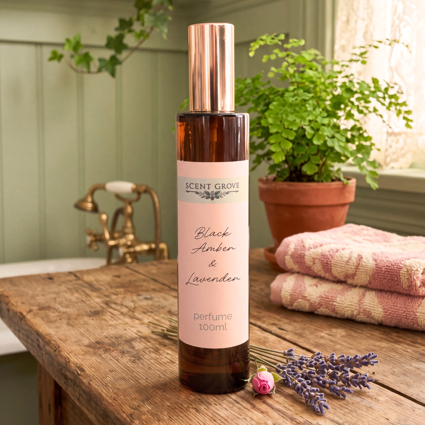 Black Amber & Lavender scented fine perfume mist