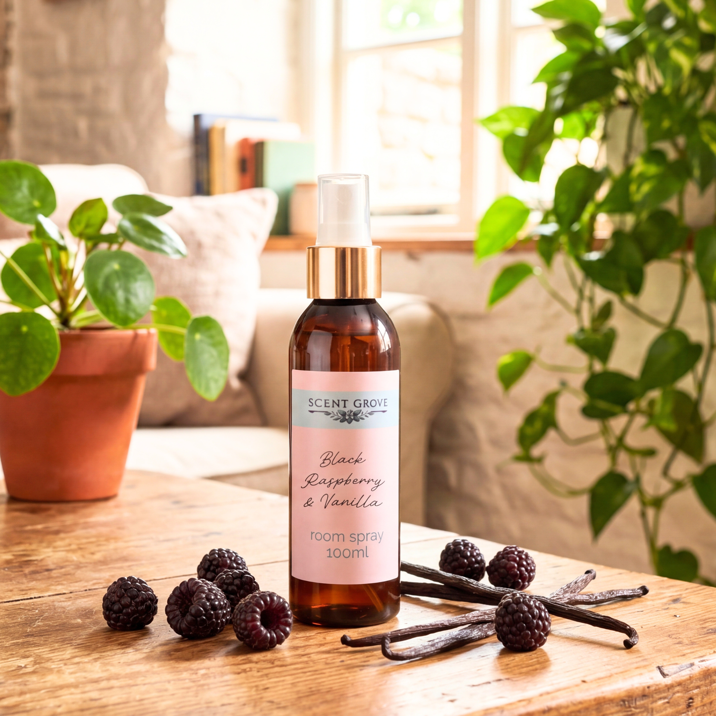 Black Raspberry & Vanilla Scented Air Freshener Spray multi purpose for car, home, room