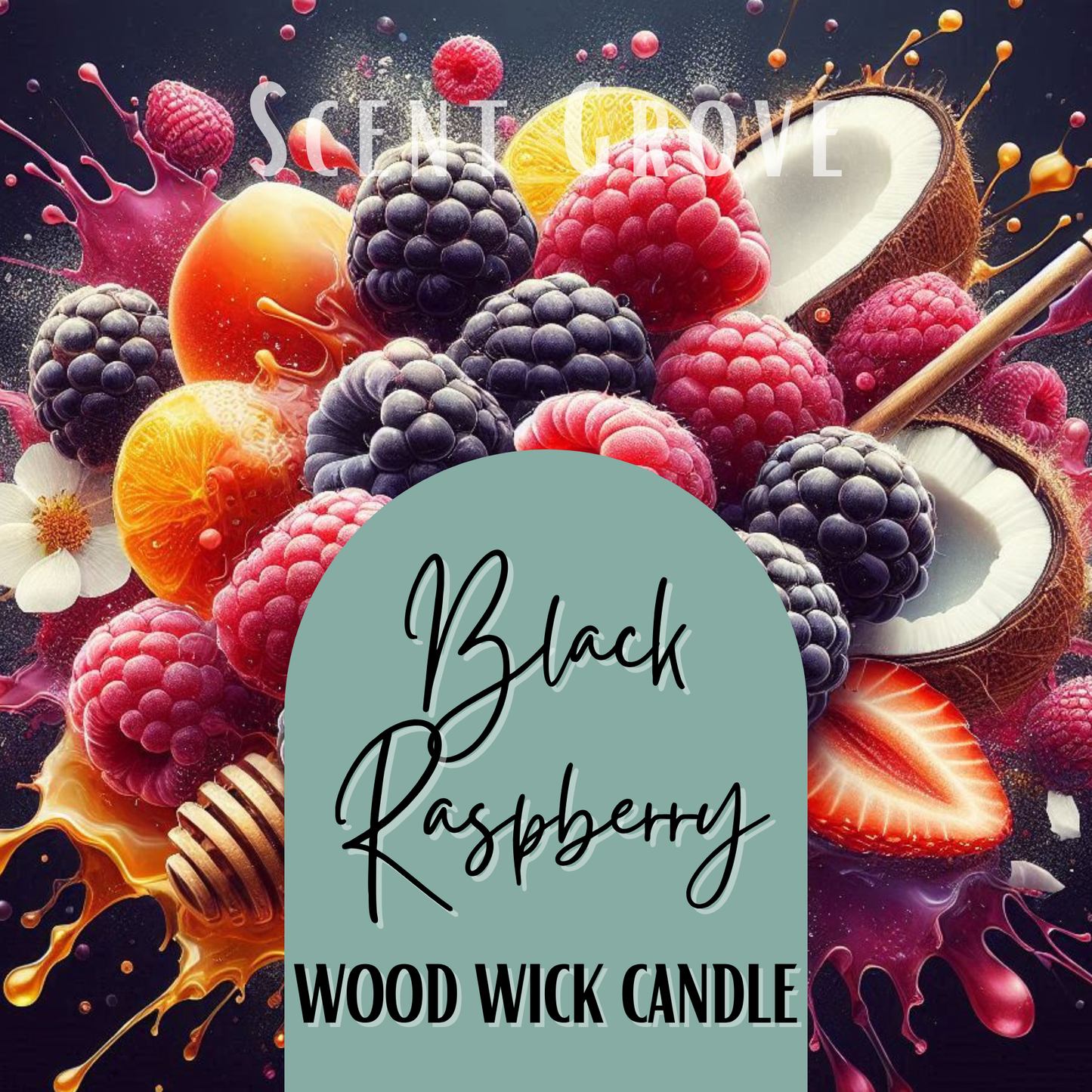 Black Raspberry scented Wood Wick Soy Candle