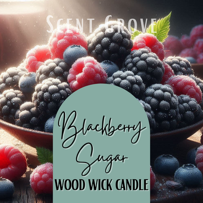 Blackberry Sugar scented Wood Wick Soy Candle