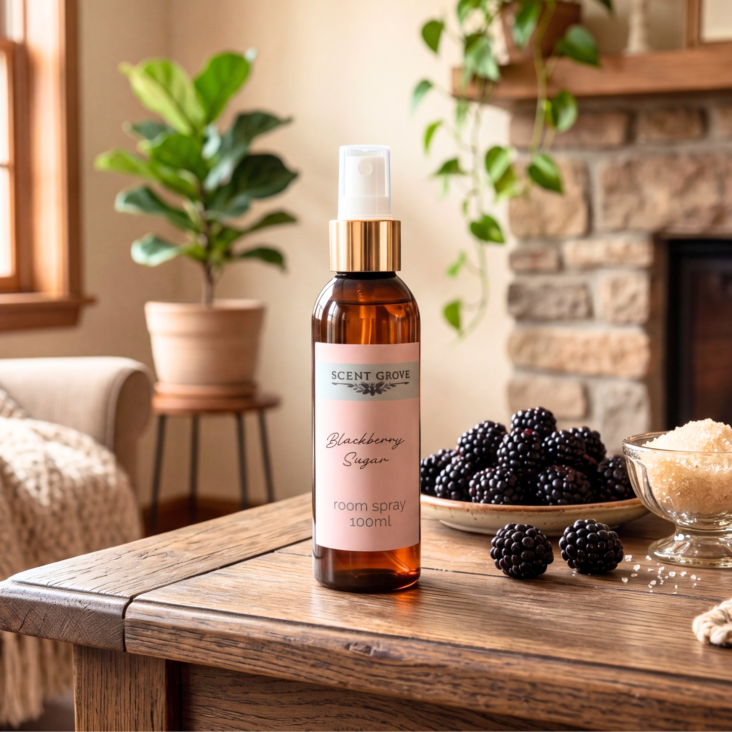 Blackberry Sugar Scented Air Freshener Spray multi purpose for car, home, room