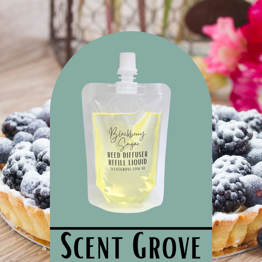 Blackberry Sugar Scented Diffuser Liquid Refill 100ml Clear Pouch