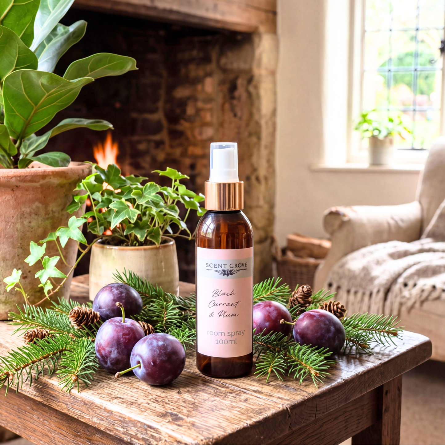 Blackcurrant & Plum Scented Air Freshener Spray multi purpose for car, home, room