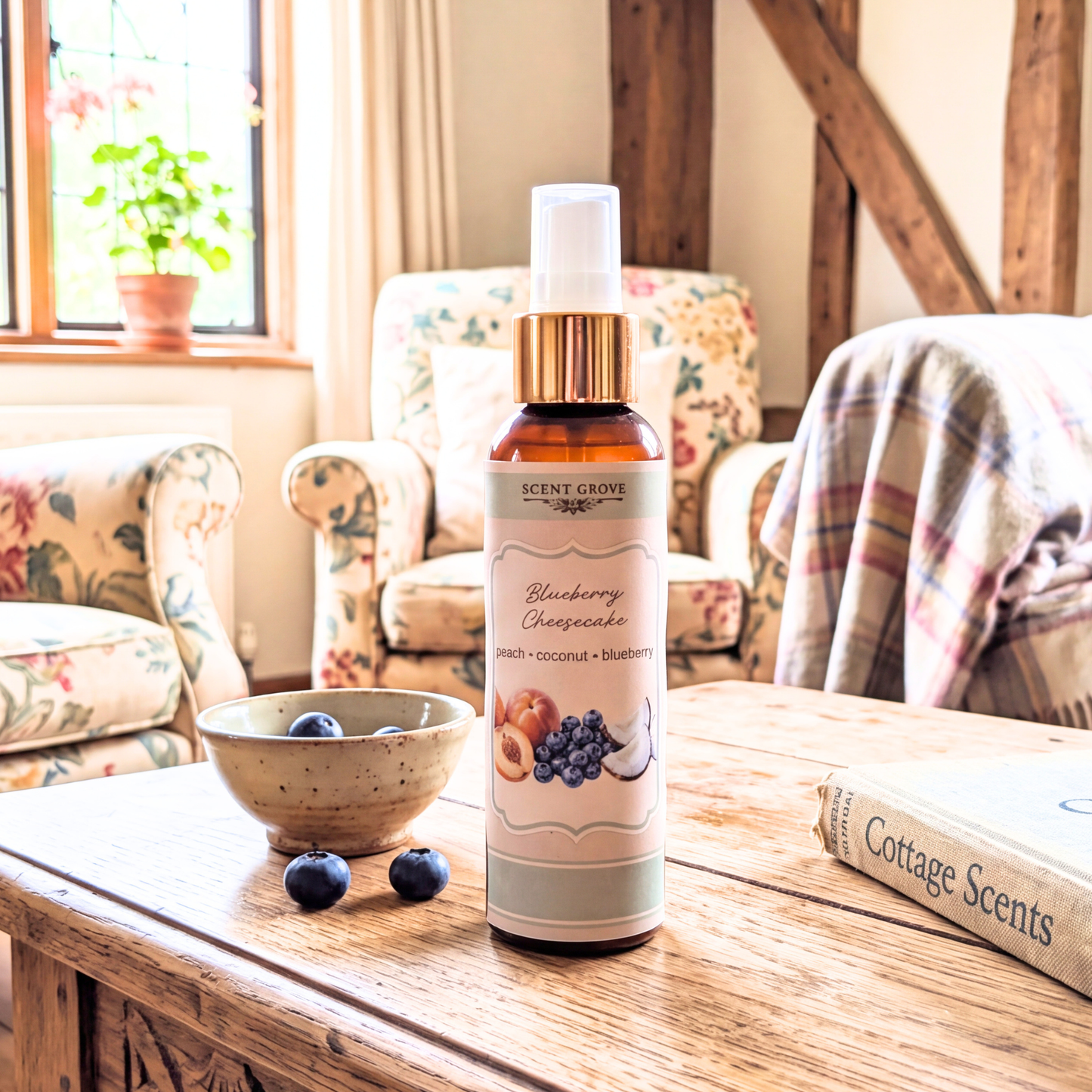 Blueberry Cheesecake Scented Air Freshener Spray multi purpose for car, home, room