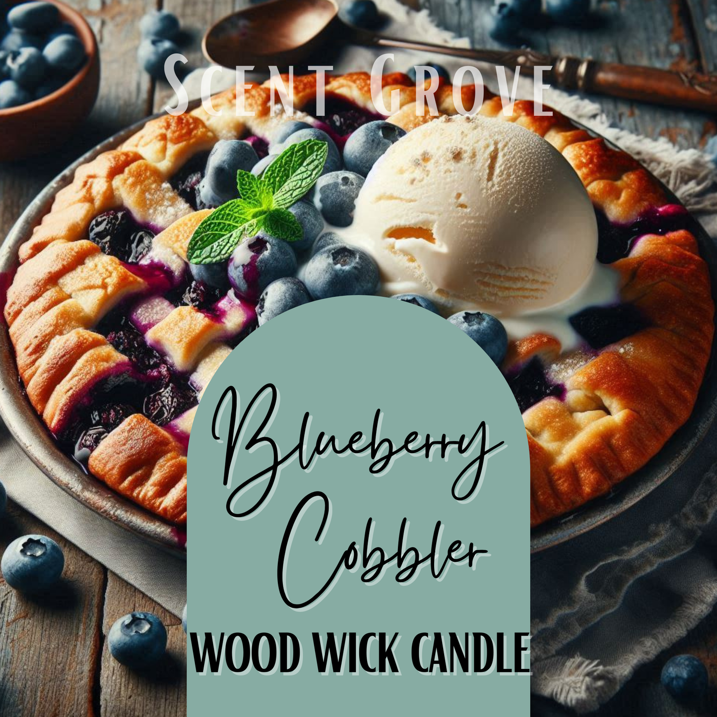 Blueberry Cobbler scented Wood Wick Soy Candle