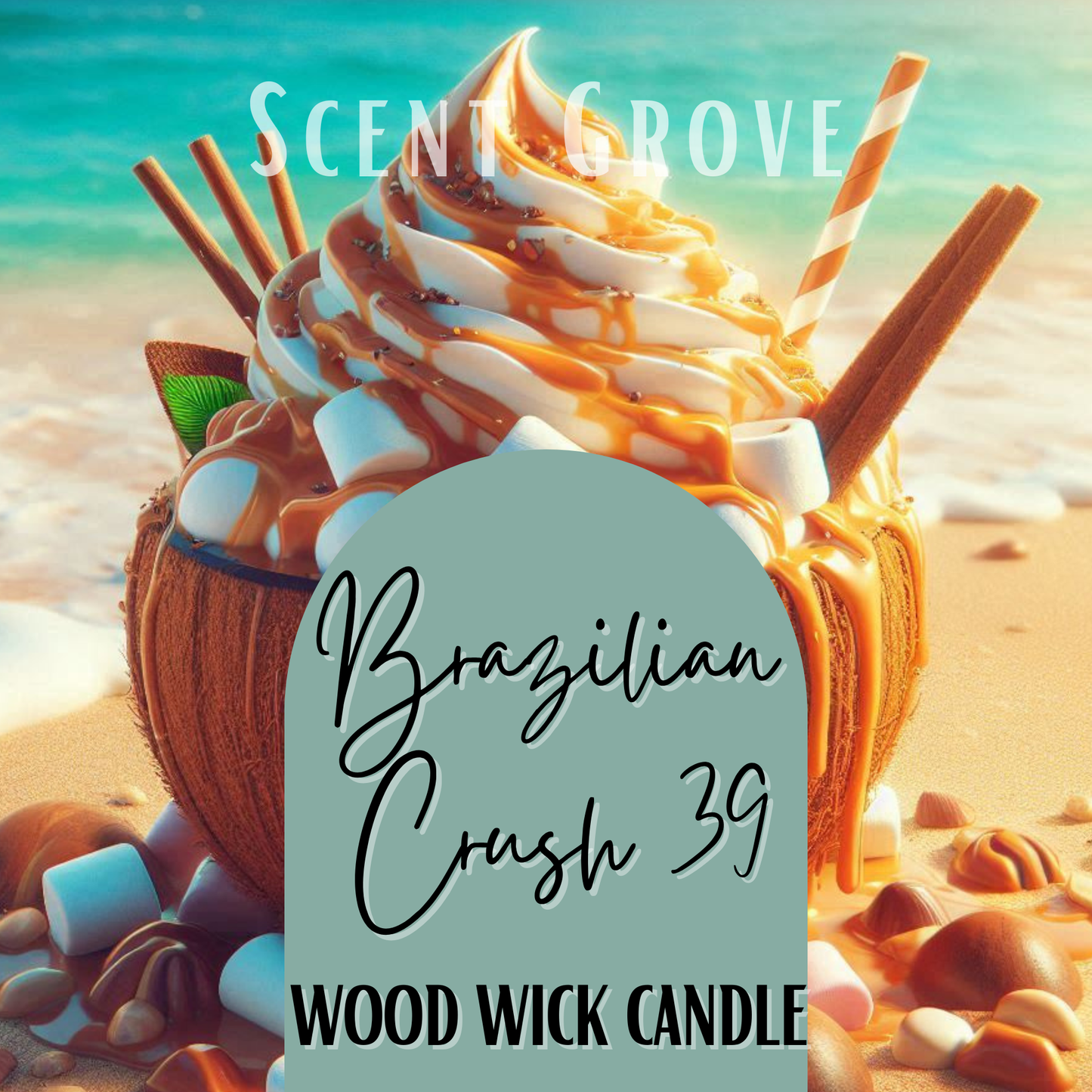 Brazilian Crush 39 scented Wood Wick Soy Candle