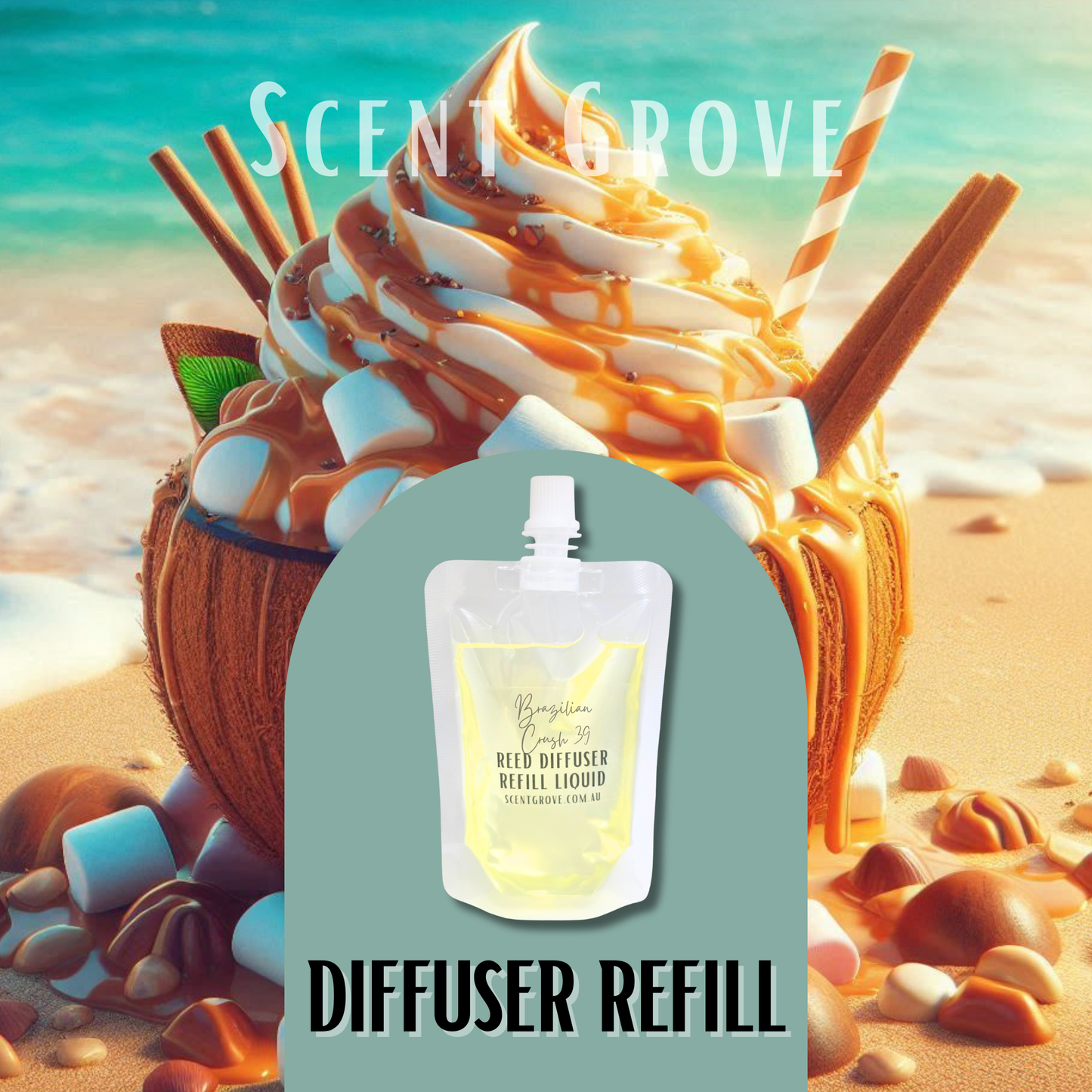 Brazilian Crush 39 Scented Diffuser Liquid Refill 100ml Clear Pouch