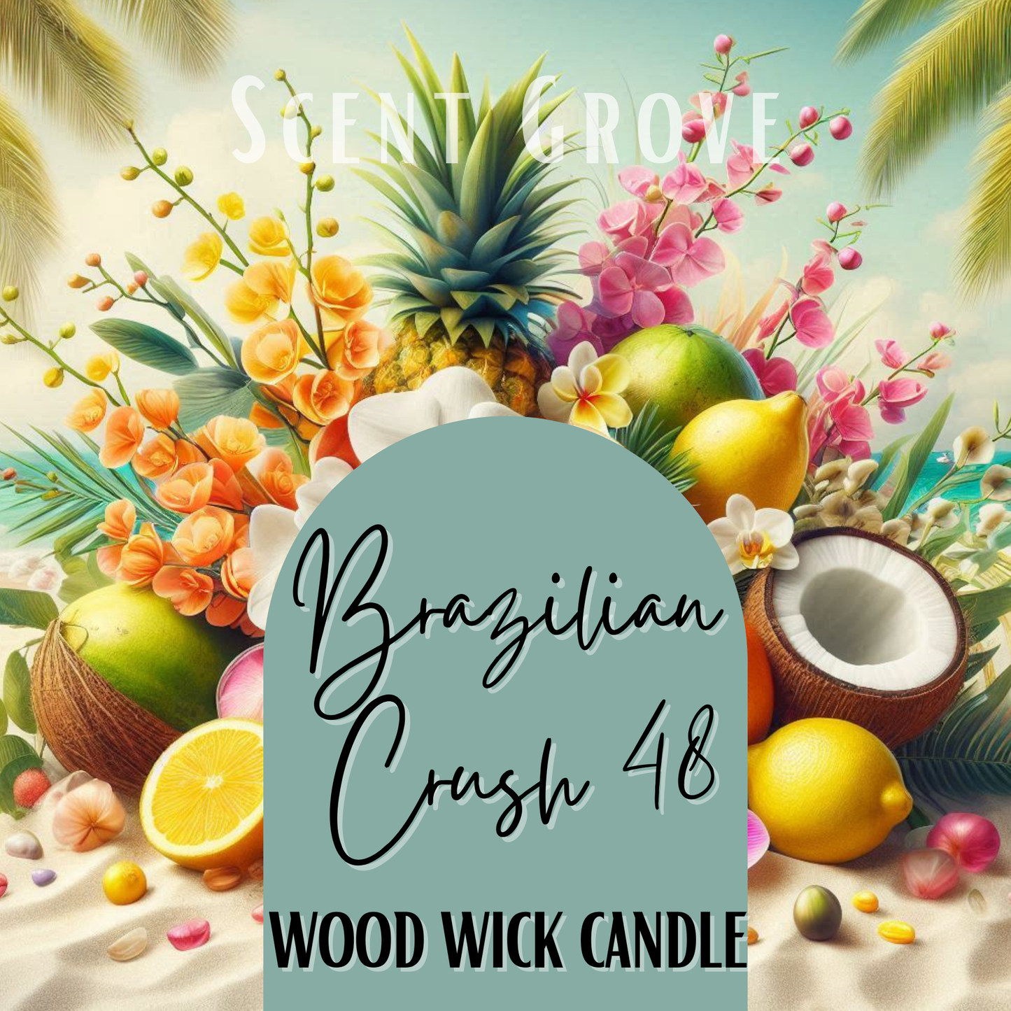 Brazilian Crush 48 scented Wood Wick Soy Candle
